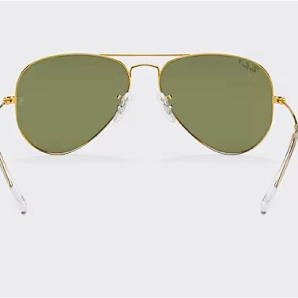 Authentic Classic Ray-Ban Gold Aviator Sunglasses RB3025 with Green Lenses